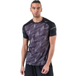 Mizuno Aero Tee Black/Grey, Male, Tøj, T-shirt, Løb, Sort/Grå