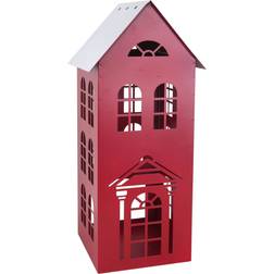 Trendline Metal House Red/White Laterne 45cm