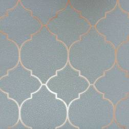 Erismann Grey Copper Glitter Metallic Trellis Thick Textured Vinyl Wallpaper