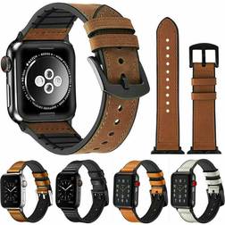 Hellfire Trading Leather Silicone Strap for Apple Watch 38/40/41mm