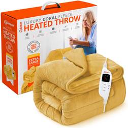 Mustard Electric Heated Throw 130cmx200cm