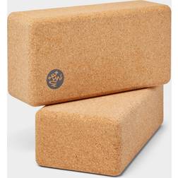 Manduka Lean Cork Yoga Block 2 Pack Cork Brown 3" x 4" x 8.5" Cork Brown 3" x 4" x 8.5"