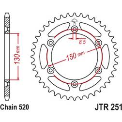 JT Sprockets JTR251.49SC 49 Zähne Selbstreinigender Hinterrad