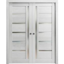 SartoDoors French Double Pocket 72 Interior Door Frosted Glass (x80")