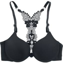 Grey Velvet Racerback Bra Bra - Black