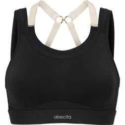 Abecita Women's Powerful Sport Bra Moulded Cups, F90, Black