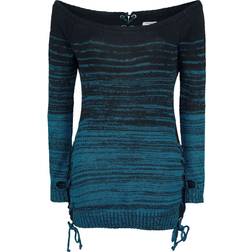 Jersey de punto Gótico de Innocent Thena Top - Negro/Azul