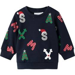 Name It Kid's Christmas Sweatshirt - Dark Sapphire ( 13221953)