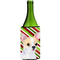 CoolCookware Chihuahua Candy Cane Holiday Christmas Bottle Cooler