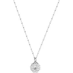 ChloBo Delicate Cube Sunflower Necklace - Silver