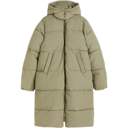 H&M Long Puffer Jacket - Light Khaki Green