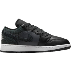 Nike Air Jordan 1 Low SE Black Elephant GS - Off Noir/White/Black/Black