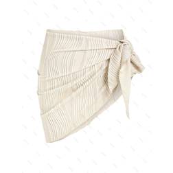 Zaful Textured Tie Side Beach Sarong - Light Coffee