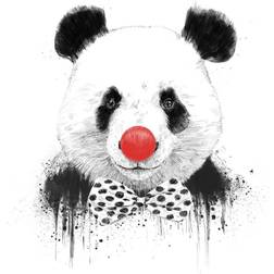 Pelcasa Clown Panda Black and White Plakat 70x100cm