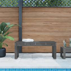 vidaXL Grey 110x38x45 cm Solid Wood Pine Garden Bench