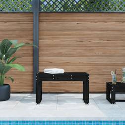 vidaXL Black 80x38x45 cm Solid Wood Pine Garden Bench