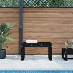 vidaXL Schwarz 80 x 38 x 45 cm Massivholz Gartenbank