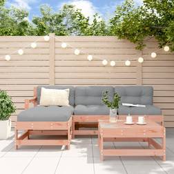 vidaXL 5-tlg Garten-Lounge-Set Mit Kissen Massivholz Douglasie Lounge-Set, 1 Tisch einschl. 3 Sofas