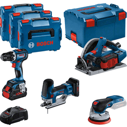 Bosch Combo Kit Set mit 4x 18V-Werkzeugen: GSR, GKT, GST, GEX, 3x Akku