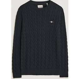 Gant Cotton Cable C-Neck Stickade tröjor Black