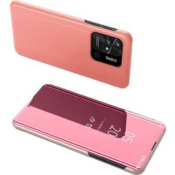 Hurtel Xiaomi Redmi 10C Fodral Clear View Flip Rosa