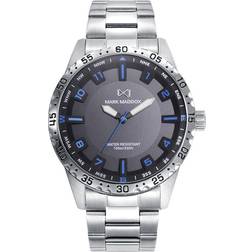 Mark Maddox HM0134-14 Men's Grey Dial Stainless Steel Bracelet Watch 44mm