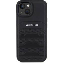 Mercedes Cover case iphone 15 plus amg genuine leather black logo