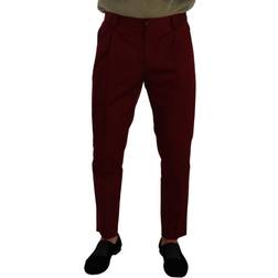 Dolce & Gabbana Dark Red Cotton Mens Chinos Trouser Dress Men's Pants