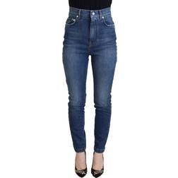 Dolce & Gabbana Blue Cotton High Waist Skinny Denim Jeans IT40