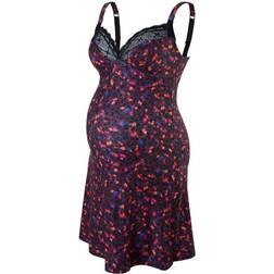 Cache Coeur Lilly Pregnancy & Nursing Nightgown Black Pink Flower