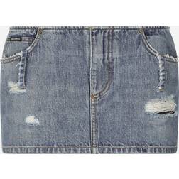 Dolce & Gabbana Denim mini skirt with rips