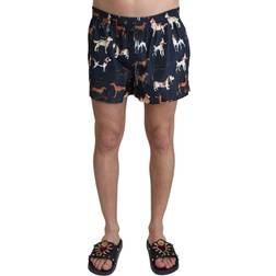 Dolce & Gabbana Dog Print Beachwear Shorts - Blue