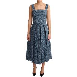 Dolce & Gabbana Blue Heart Cotton A-Line Stretch Women's Dress