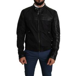 Dolce & Gabbana Black Nylon Full Zip Men Bomber Coat Jacket IT52