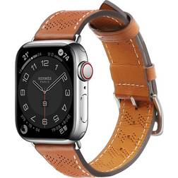 Hurtel Rem Læder Apple Watch SE 8 7 6 5 4 3 2 1 41 x 40 x 38 mm Armbånd Brun