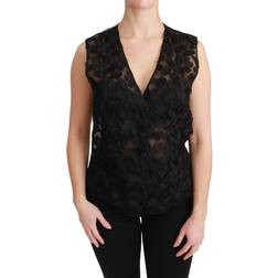 Dolce & Gabbana Blomstret Elegance Ærmeløs Vest Sort