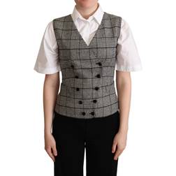 Dolce & Gabbana Gråternet Ærmeløs Vest Grå