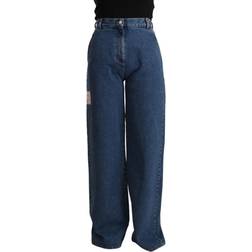 GCDS Blue Cotton High Waist Wide Leg Boot Cut Denim Jeans