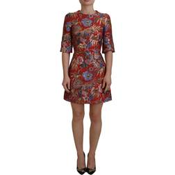 Dolce & Gabbana Floral Jacquard A-line Mini Dress - Red