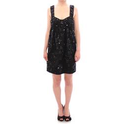 Dolce & Gabbana Black floral crystal embedded dress IT40