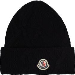 Moncler Black Wool Beanie - Black