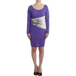 Roberto Cavalli Blommig Långärmad Klänning - Purple