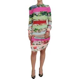 Dolce & Gabbana Multicolor Silk Floral Bodycon Sheath Dress IT46