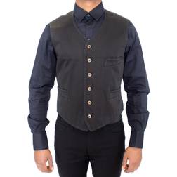 Dolce & Gabbana Elegant Sort Kjole Vest Sort
