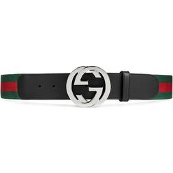 Gucci Web Belt with G Buckle - Green/Red