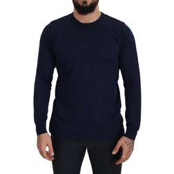 Paolo Pecora Paolo Pecora Milano Blue Cotton Crewneck Pullover Sweater IT54