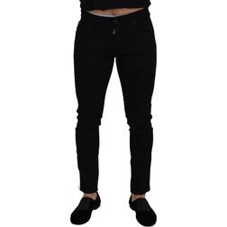 Dolce & Gabbana Black Cotton DG Crown Men Denim Jeans IT48