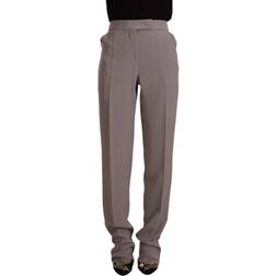 Armani Brown High Waist Silk Tapered Long Pants IT44