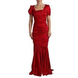 Dolce & Gabbana Red Silk Stretch Sheath Mermaid Gown Dress IT40