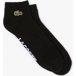 Lacoste mens Graphic Ankle Socks, Black/White